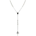 Colar Terço Celestial Zircônia Folheado em Ródio Branco Piuka