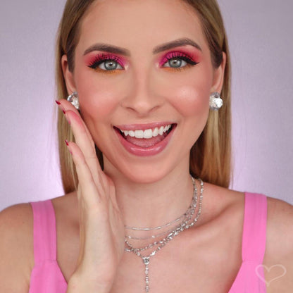 Colar Terço Grace Zircônia Folheado em Ródio Branco