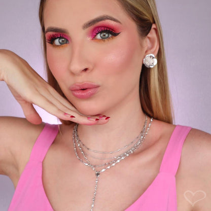 Colar Terço Grace Zircônia Folheado em Ródio Branco