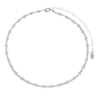 Choker Piuka Sunshine Zircônia Folheado em Ródio Branco