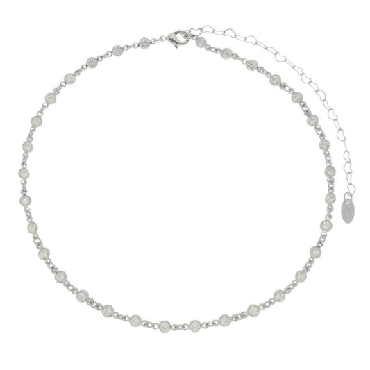 Choker Piuka Sunshine Zircônia Folheado em Ródio Branco
