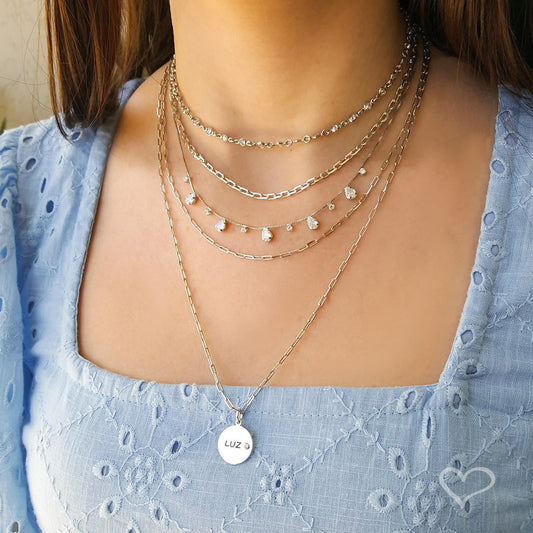 Choker Piuka Sunshine Zircônia Folheado em Ródio Branco