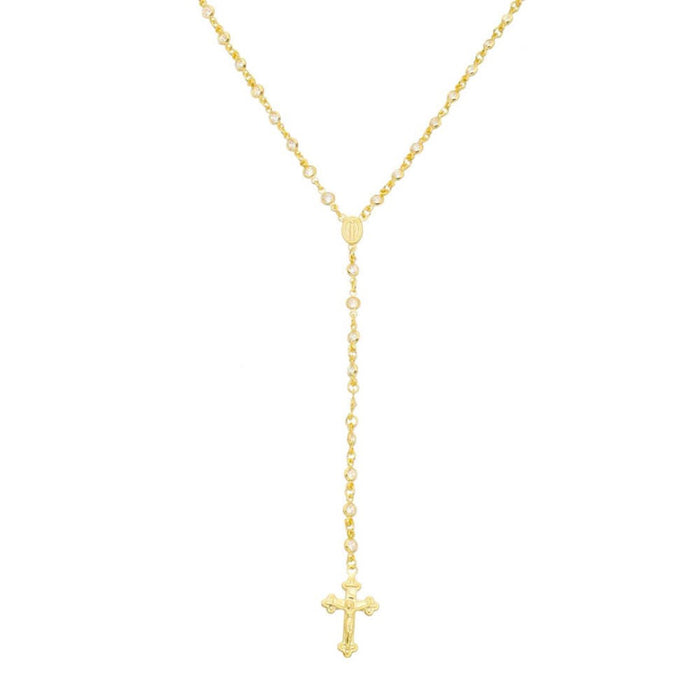 Colar Terço Grace Zircônia Folheado a Ouro 18k