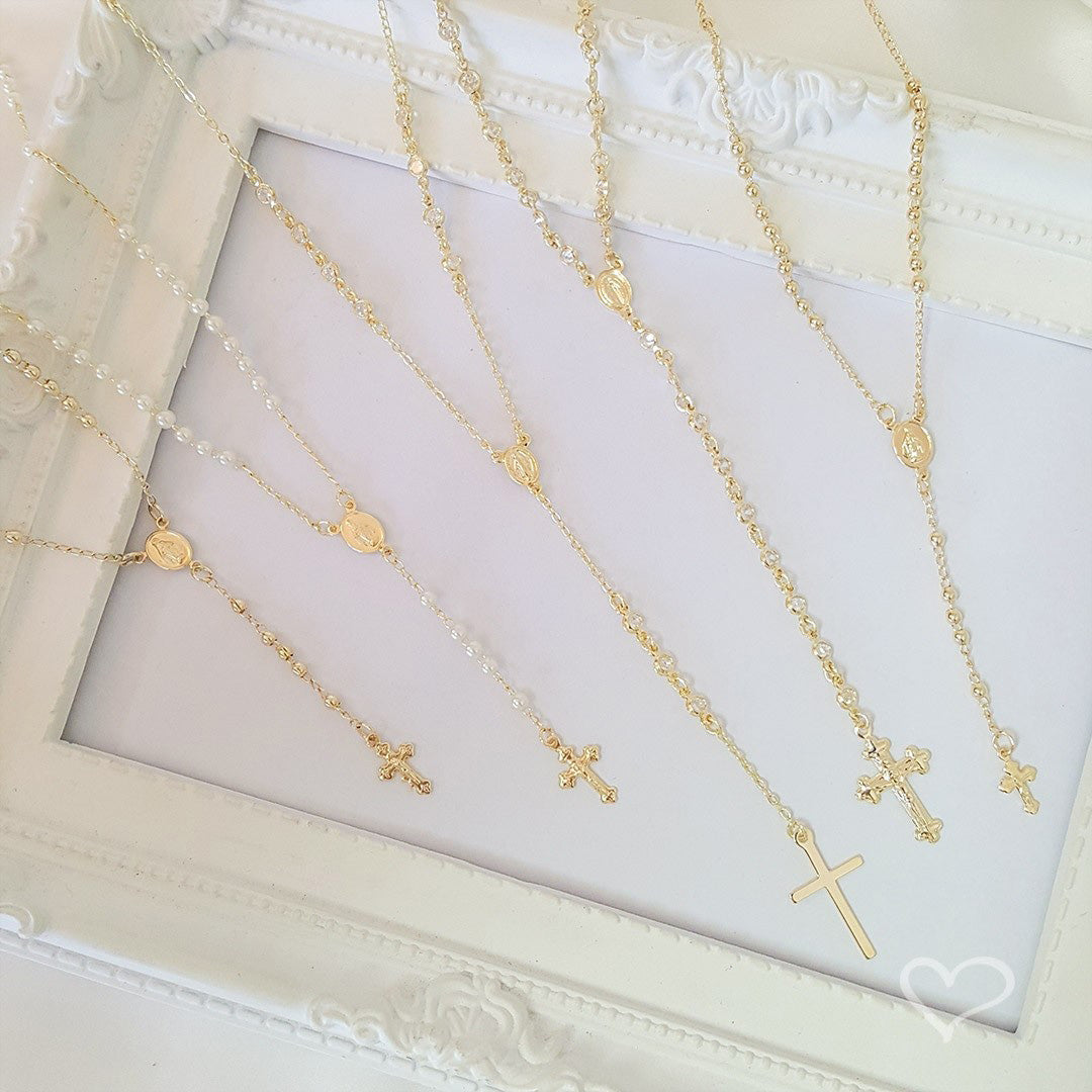 Colar Terço Grace Zircônia Folheado a Ouro 18k