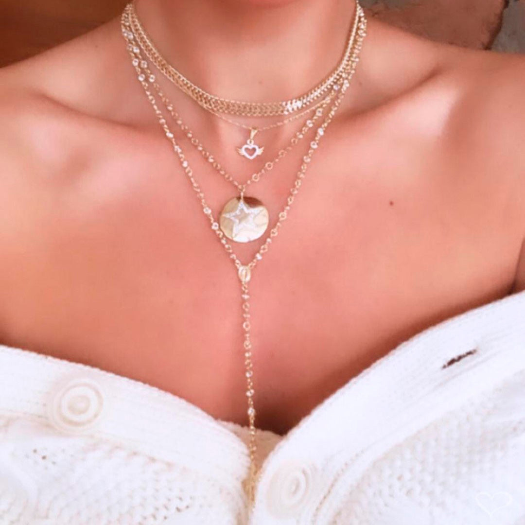 Colar Terço Grace Zircônia Folheado a Ouro 18k