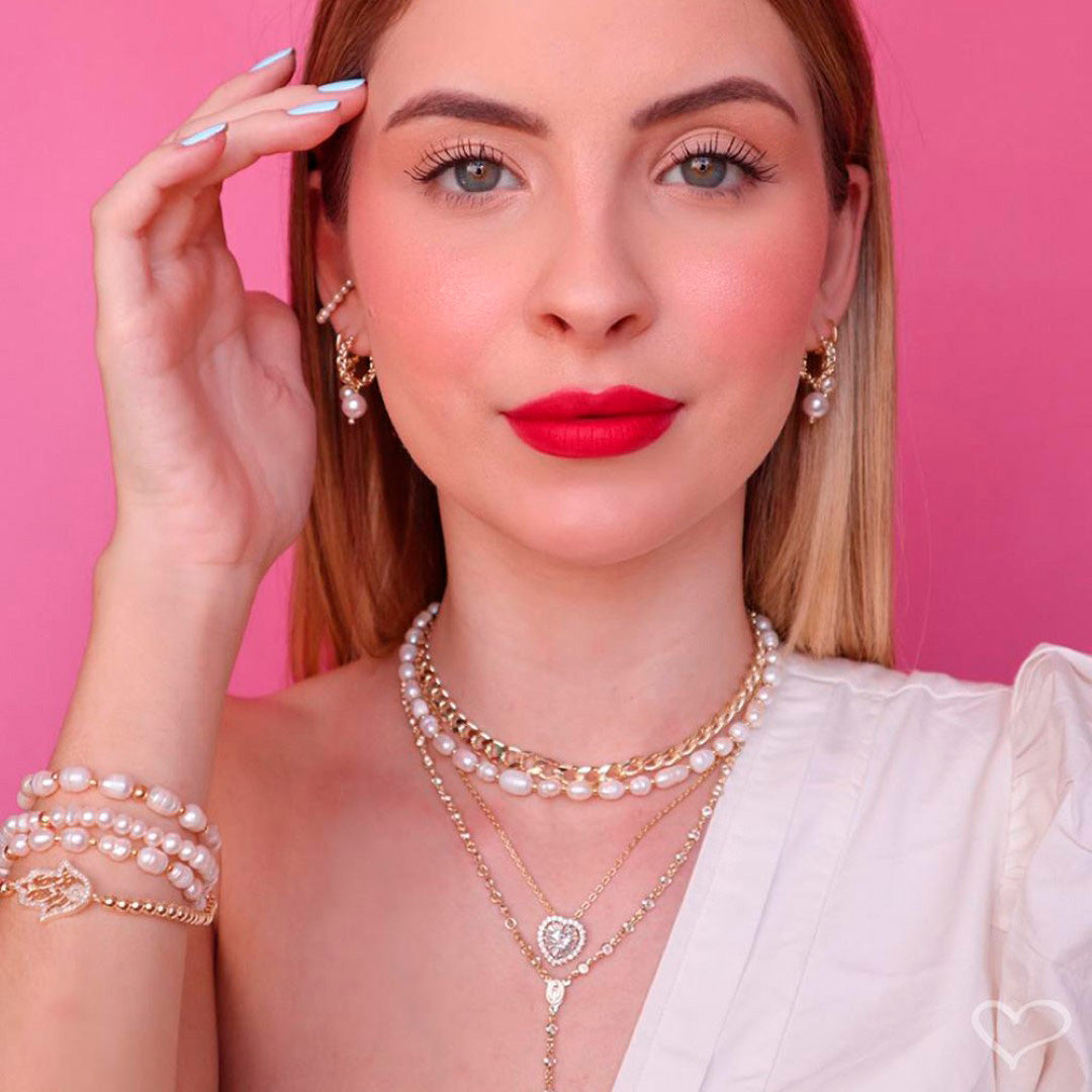 Colar Terço Grace Zircônia Folheado a Ouro 18k