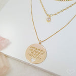 Colar Longo Medalha Ho’oponopono Folheado a Ouro 18k