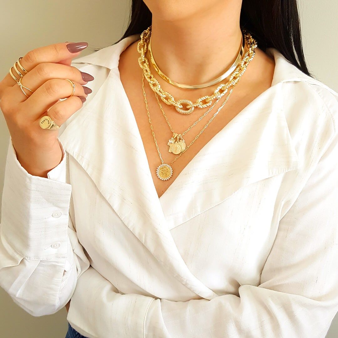 Gargantilha  Folheada a Ouro 18k Nayla