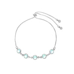 Pulseira Ajustável Folheada em Ródio Branco Zircônias Acqua Betina Piuka