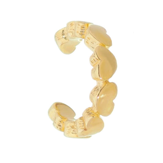 Piercing Pressão Bibi Elos Corações Folheado Ouro 18k Piuka