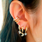 Piercing Pressão Bibi Elos Corações Folheado Ouro 18k Piuka