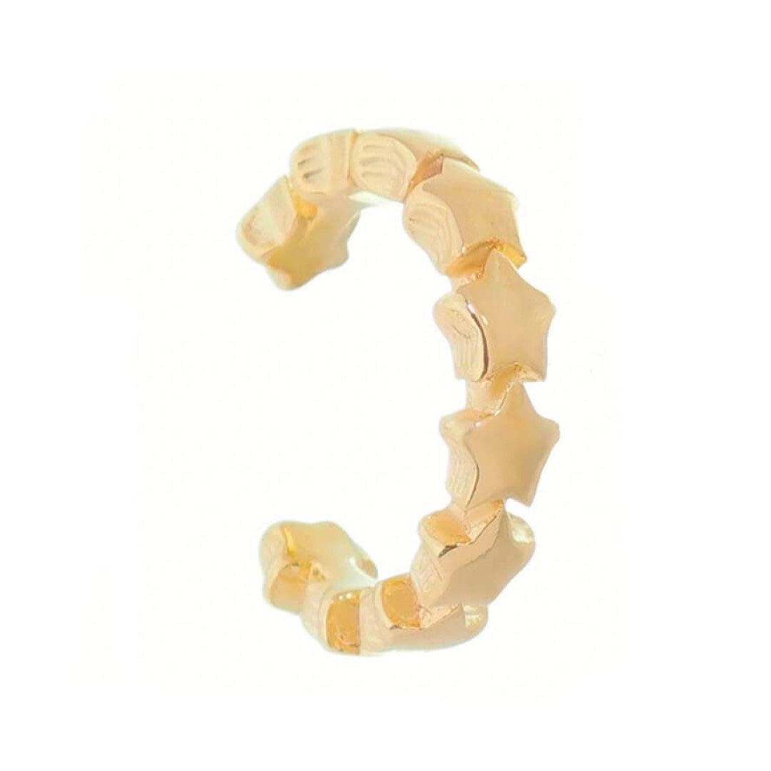 Piercing Piuka Pressão Lili Elos Estrelas Folheado Ouro 18k