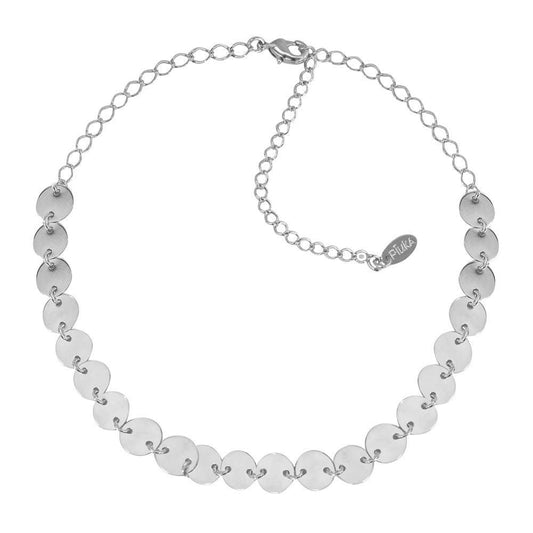 Choker Mari Medalhas Folheado em Ródio Branco Piuka