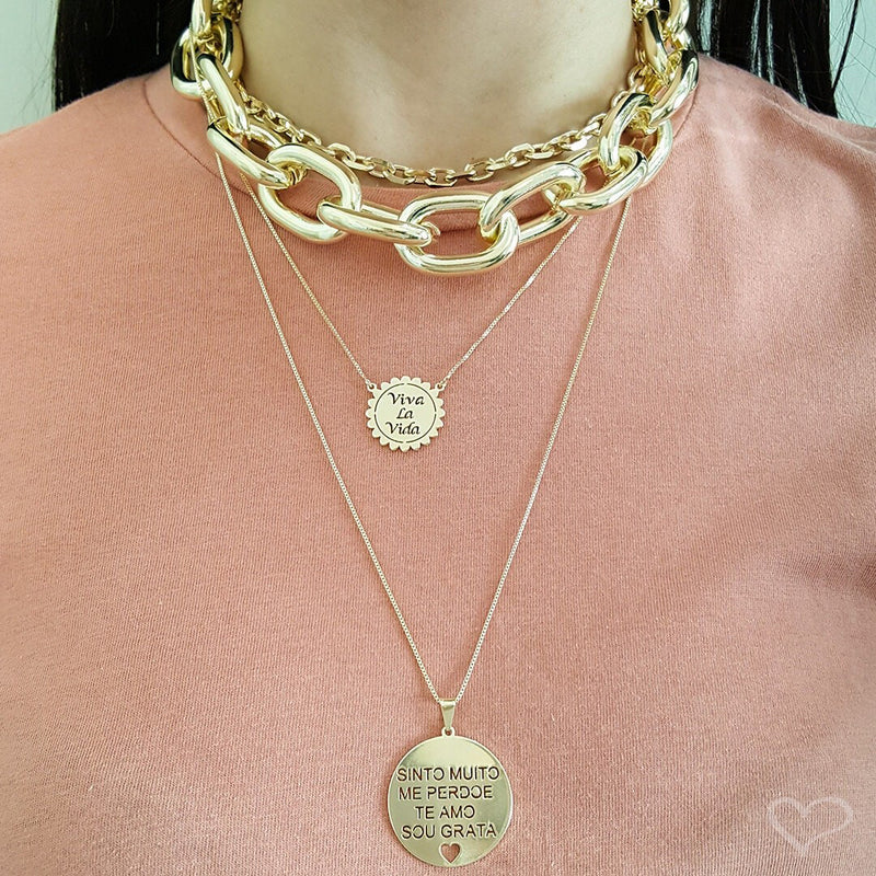 Colar Mandala Viva La Vida Folheado a Ouro 18k