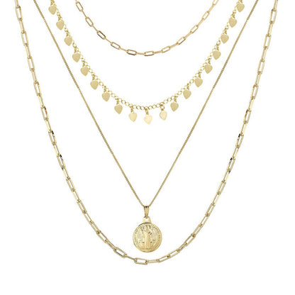 Mix de Colares Barbara Medalha São Bento Folheado a Ouro 18k Piuka