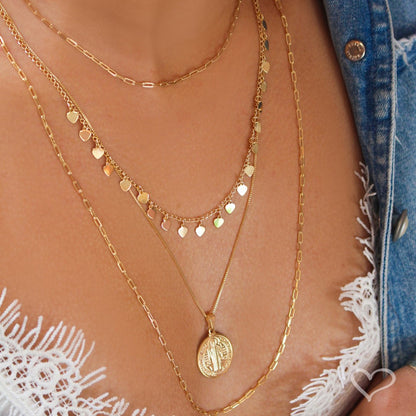 Mix de Colares Barbara Medalha São Bento Folheado a Ouro 18k Piuka