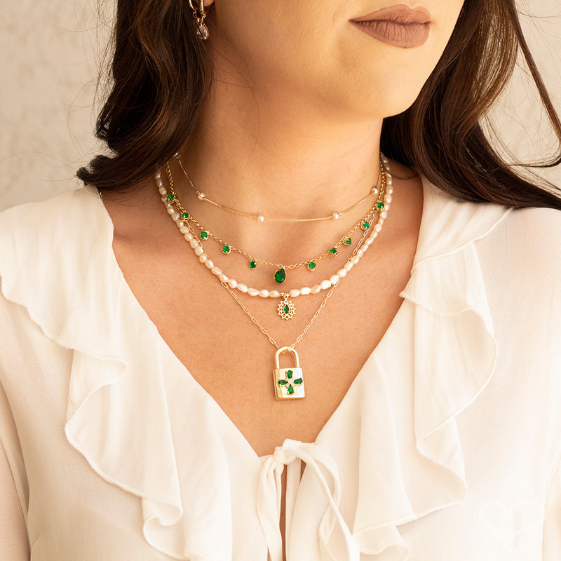 Choker Piuka Alanis Pérolas Folheado a Ouro 18k