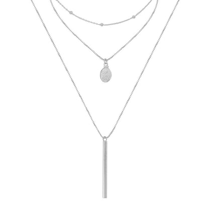 Colar 3 Voltas Lindy Medalha Santa Rita Folheado em Ródio Branco Piuka