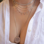 Choker 3 Correntes Antonella Mini Gotas Folheada em Ródio Branco Piuka