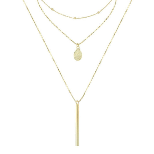 Colar 3 Voltas Lindy Medalha Santa Rita Folheado a Ouro 18k Piuka
