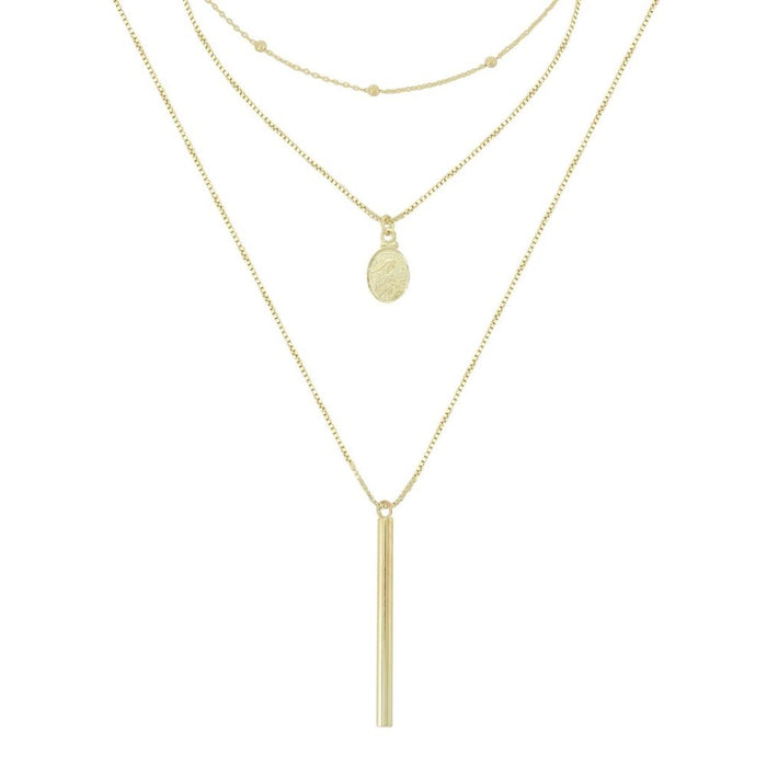 Colar 3 Voltas Lindy Medalha Santa Rita Folheado a Ouro 18k Piuka