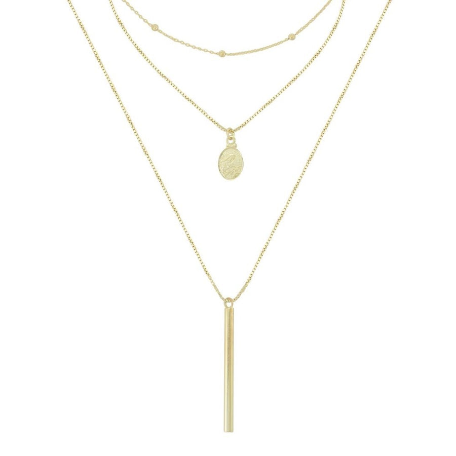 Colar 3 Voltas Lindy Medalha Santa Rita Folheado a Ouro 18k Piuka
