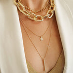 Colar 3 Voltas Lindy Medalha Santa Rita Folheado a Ouro 18k Piuka