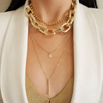 Colar 3 Voltas Lindy Medalha Santa Rita Folheado a Ouro 18k Piuka