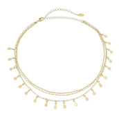 Choker 3 Correntes Antonella Mini Gotas Folheada a Ouro 18k Piuka