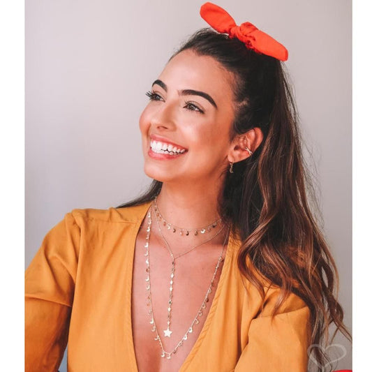 Mix 3 Colares Eclipse Lua e Estrelas Folheado a Ouro 18k Piuka