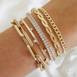 Bracelete Feminino Folheado a Ouro 18k 5 Pontos de Luz Lia