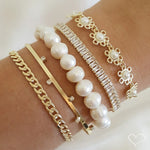 Bracelete Feminino Folheado a Ouro 18k 5 Pontos de Luz Lia