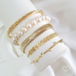 Pulseira Folheada a Ouro 18k Ajustável Kendal Folhinhas Piuka