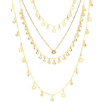 Mix de Colares Adhara Estrelas Folheado a Ouro 18k Piuka