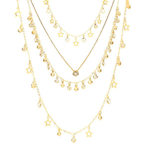 Mix de Colares Adhara Estrelas Folheado a Ouro 18k Piuka