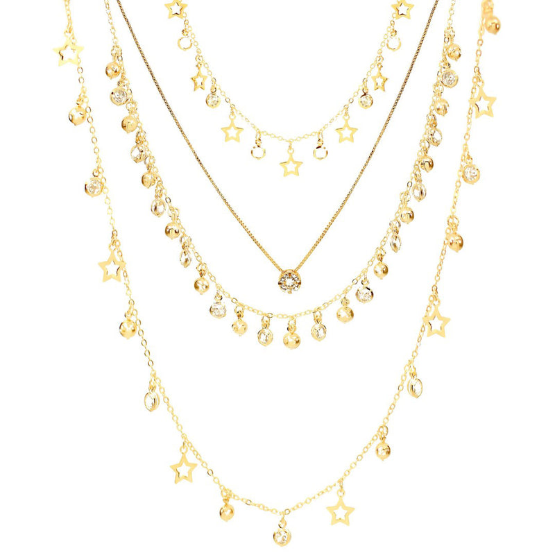 Mix de Colares Adhara Estrelas Folheado a Ouro 18k Piuka