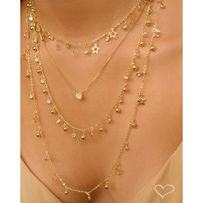 Mix de Colares Adhara Estrelas Folheado a Ouro 18k Piuka
