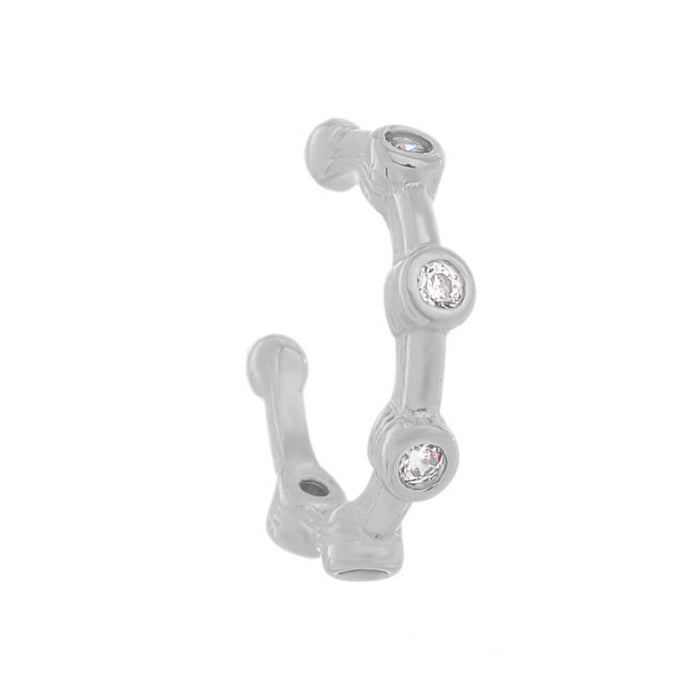 Piercing Pressão Piuka Nancy Zircônia Folheado em Ródio Branco