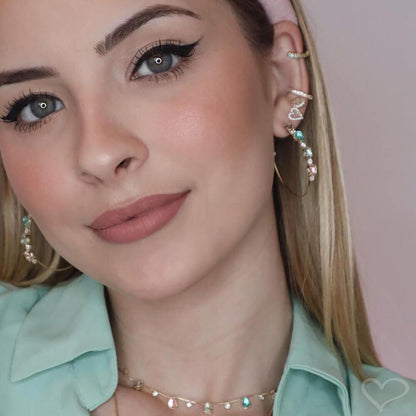 Brinco de Coração Sana Zircônia Folheado a Ouro 18k