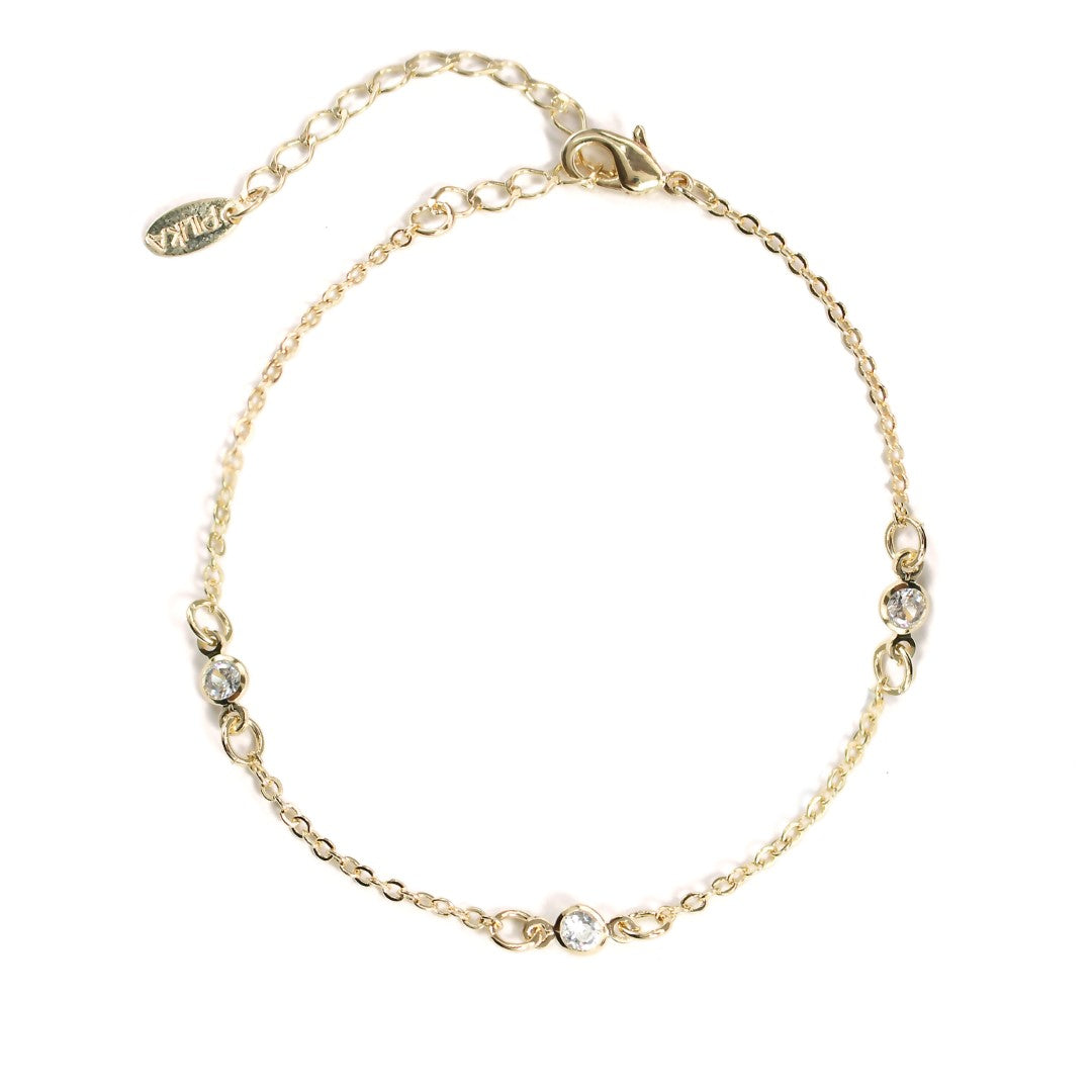 Pulseira Piuka Teka Zircônia Folheado a Ouro 18k