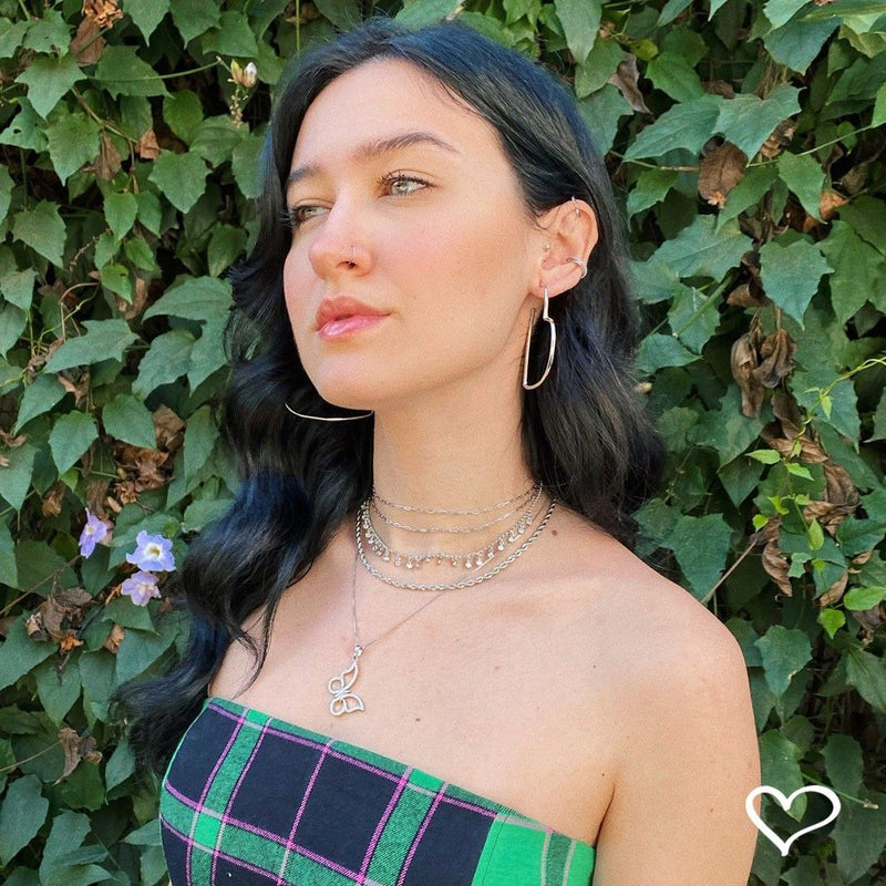 Choker Piuka 3 Voltas Malu Zircônias Folheados em Ródio Branco