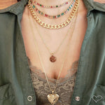 Colar de Coração Amore Relicário Folheado a Ouro 18k