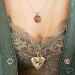 Colar de Coração Amore Relicário Folheado a Ouro 18k