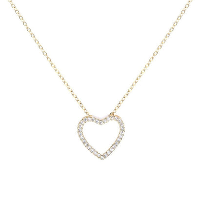 Colar de Coração Zircônia Cravejada Folheado a Ouro 18k