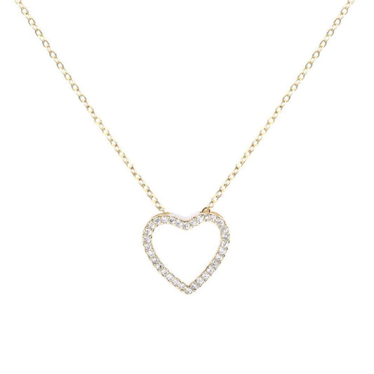 Colar de Coração Zircônia Cravejada Folheado a Ouro 18k