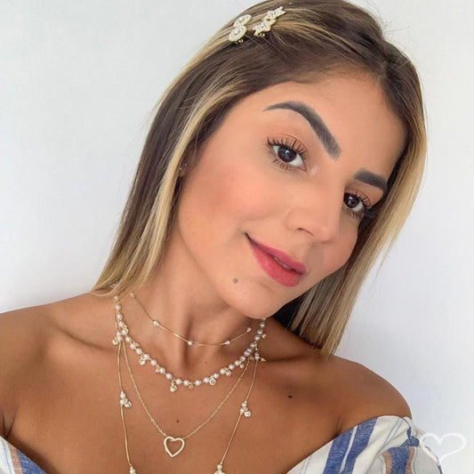 Colar de Coração Zircônia Cravejada Folheado a Ouro 18k