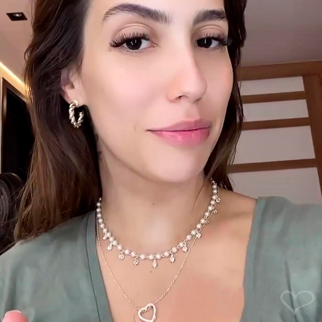 Colar de Coração Zircônia Cravejada Folheado a Ouro 18k