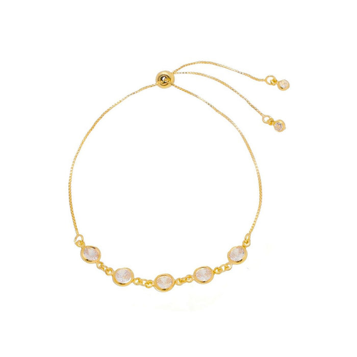 Pulseira Folheada a Ouro 18k Betina Ajustável Zircônias
