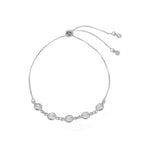 Pulseira Ajustável Folheada em Ródio Branco Zircônias Betina