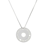 Colar Mandala Sonhe Acredite Realize Folheado em Ródio Branco